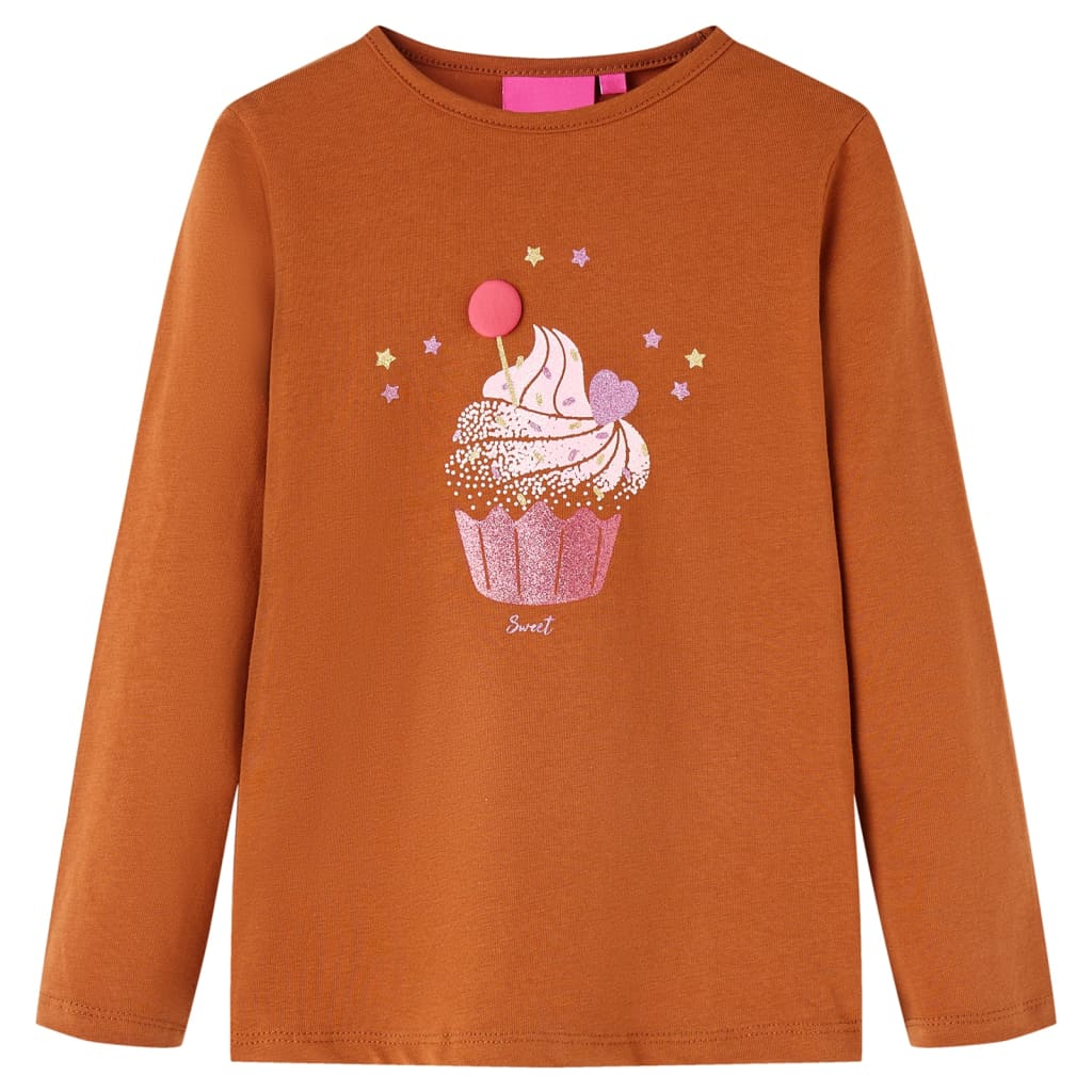 Kids' Long-Sleeved Shirt Cognac 92
