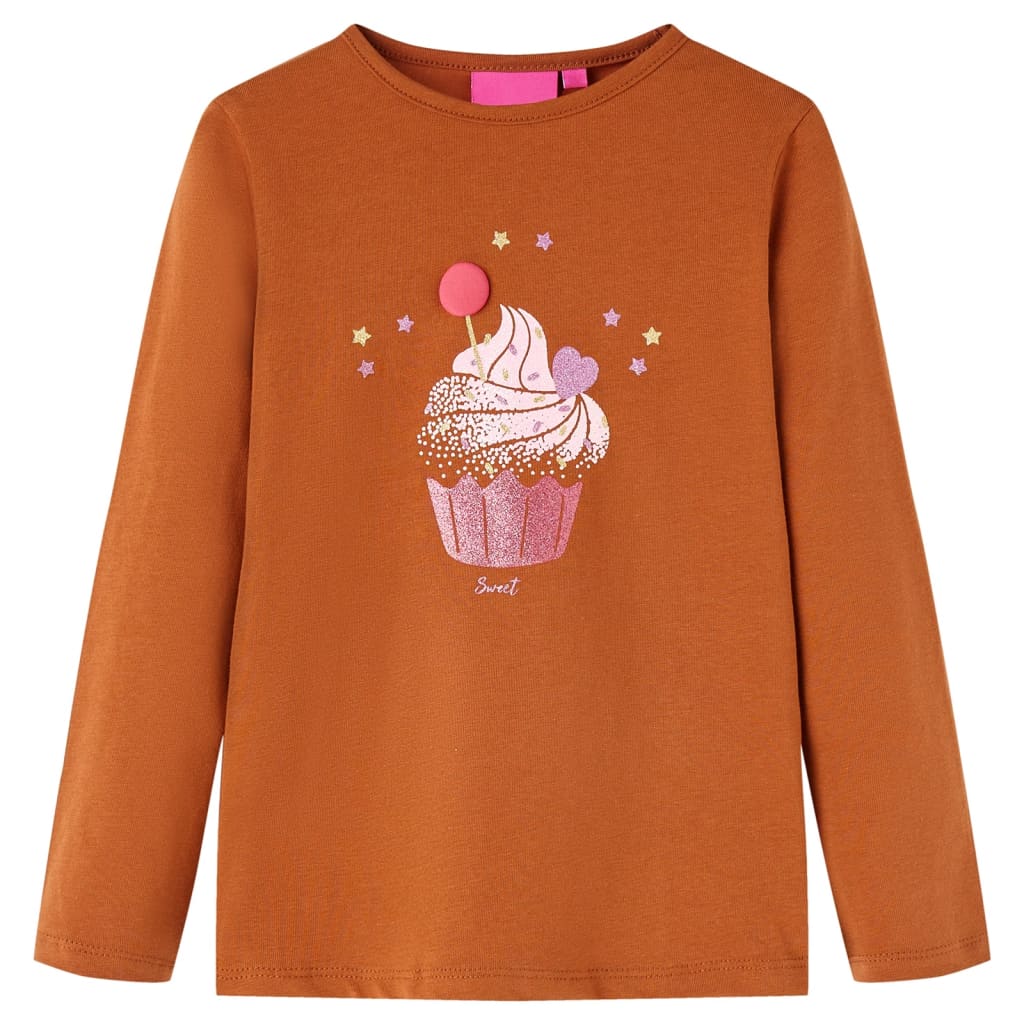Children's Long-Sleeve Shirt Cognac 104
