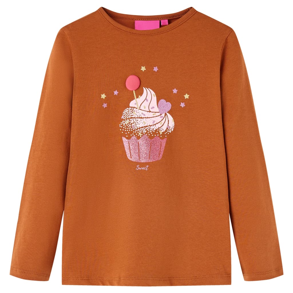 Kids' Long-Sleeve Shirt Cognac 116
