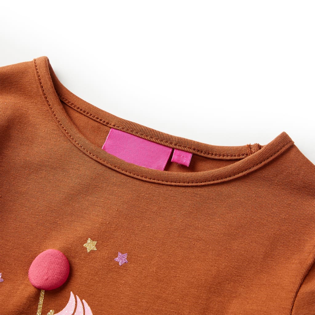 Kids' Long-Sleeve Shirt Cognac 116