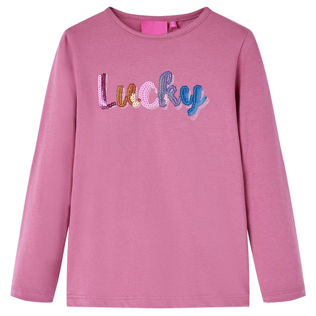 T-shirt manches longues enfant rose framboise 92