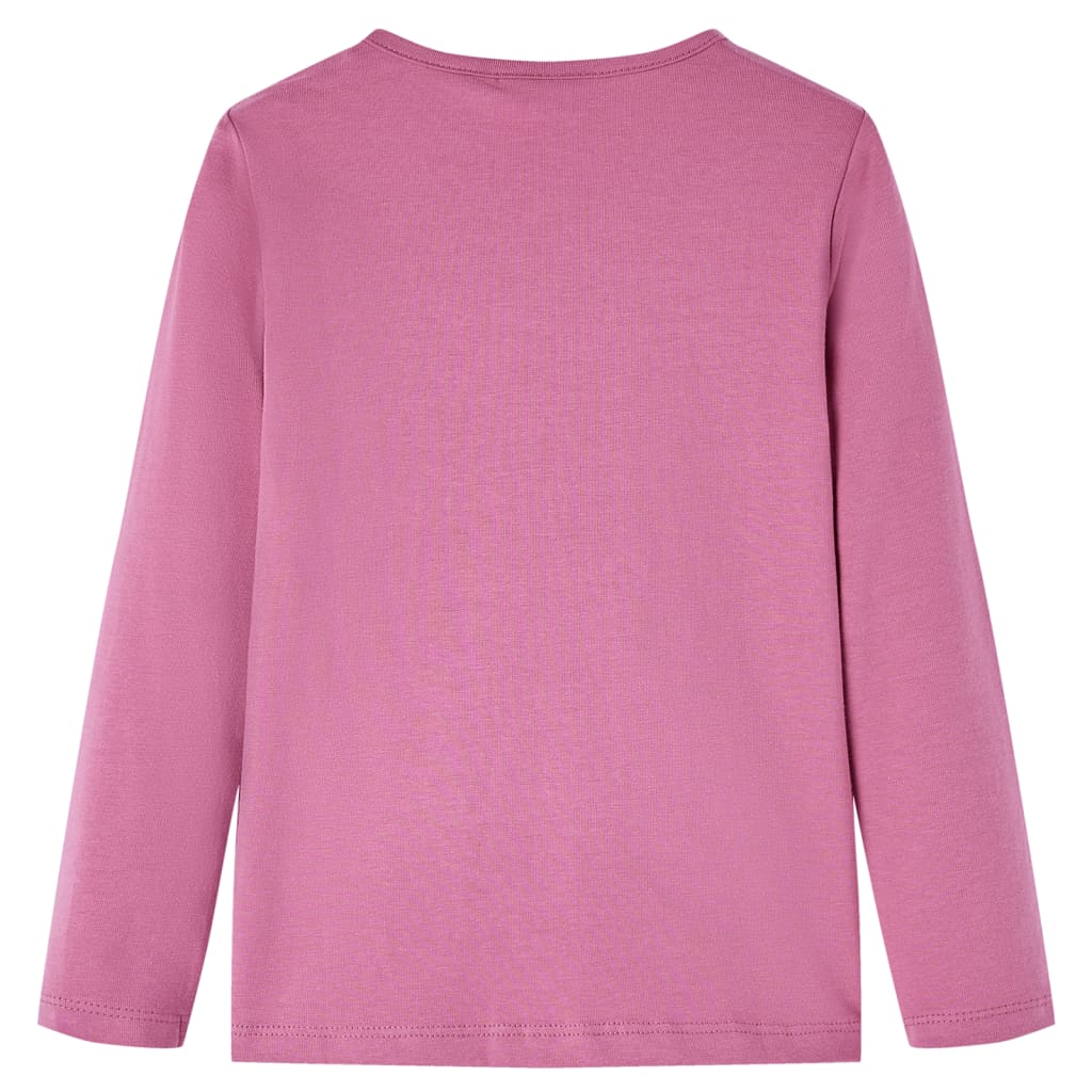 T-shirt manches longues enfant rose framboise 92