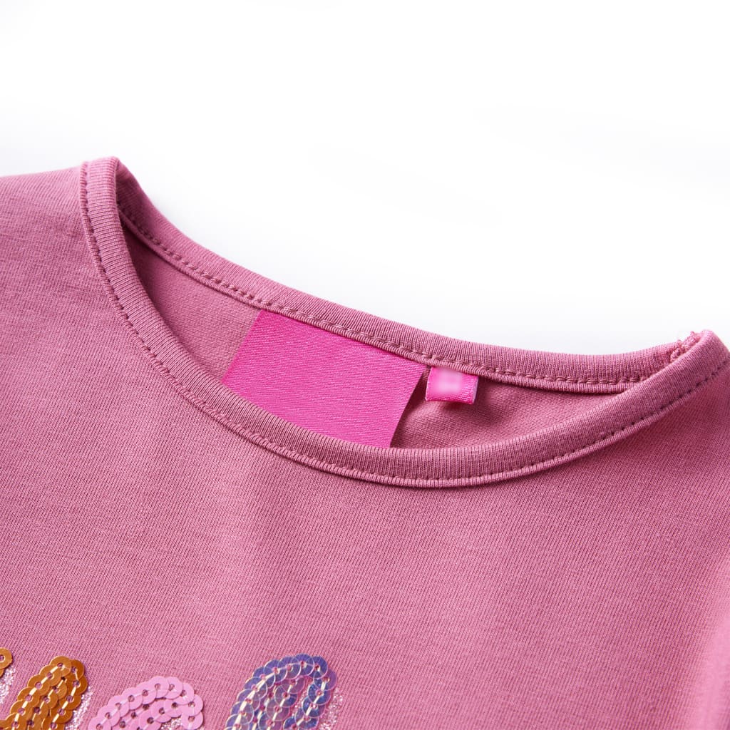 T-shirt manches longues enfant rose framboise 92