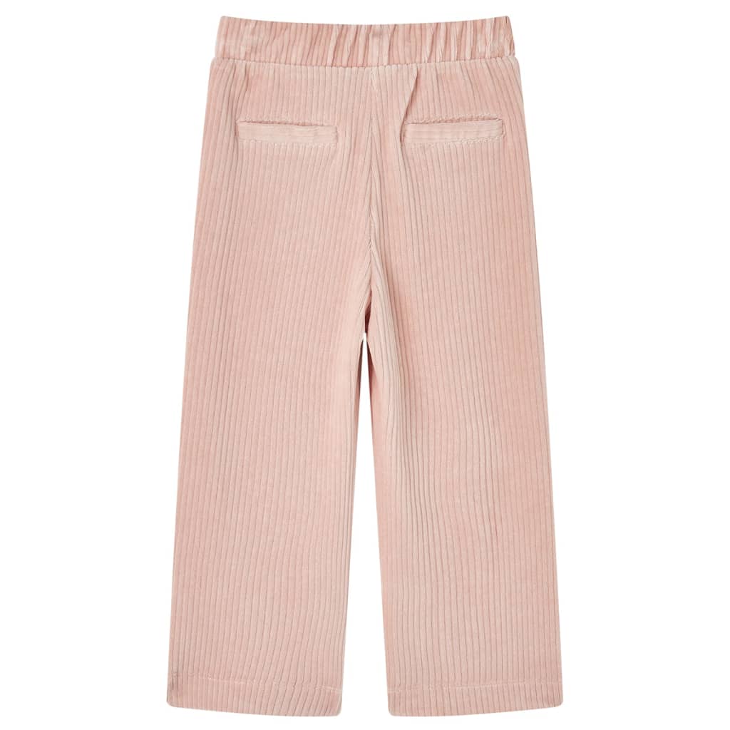 Pantalon enfant velours côtelé rose clair 116