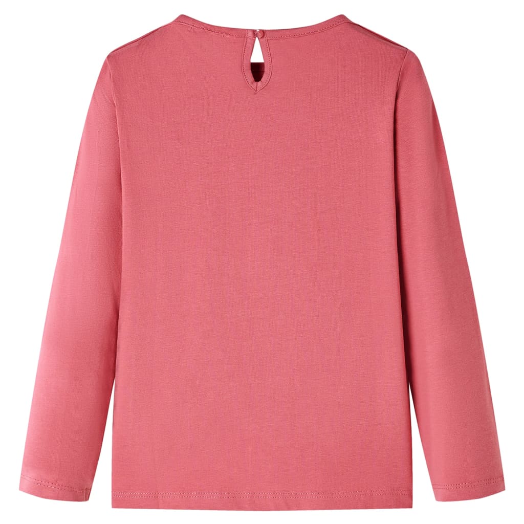 T-shirt manches longues enfant vieux rose 140