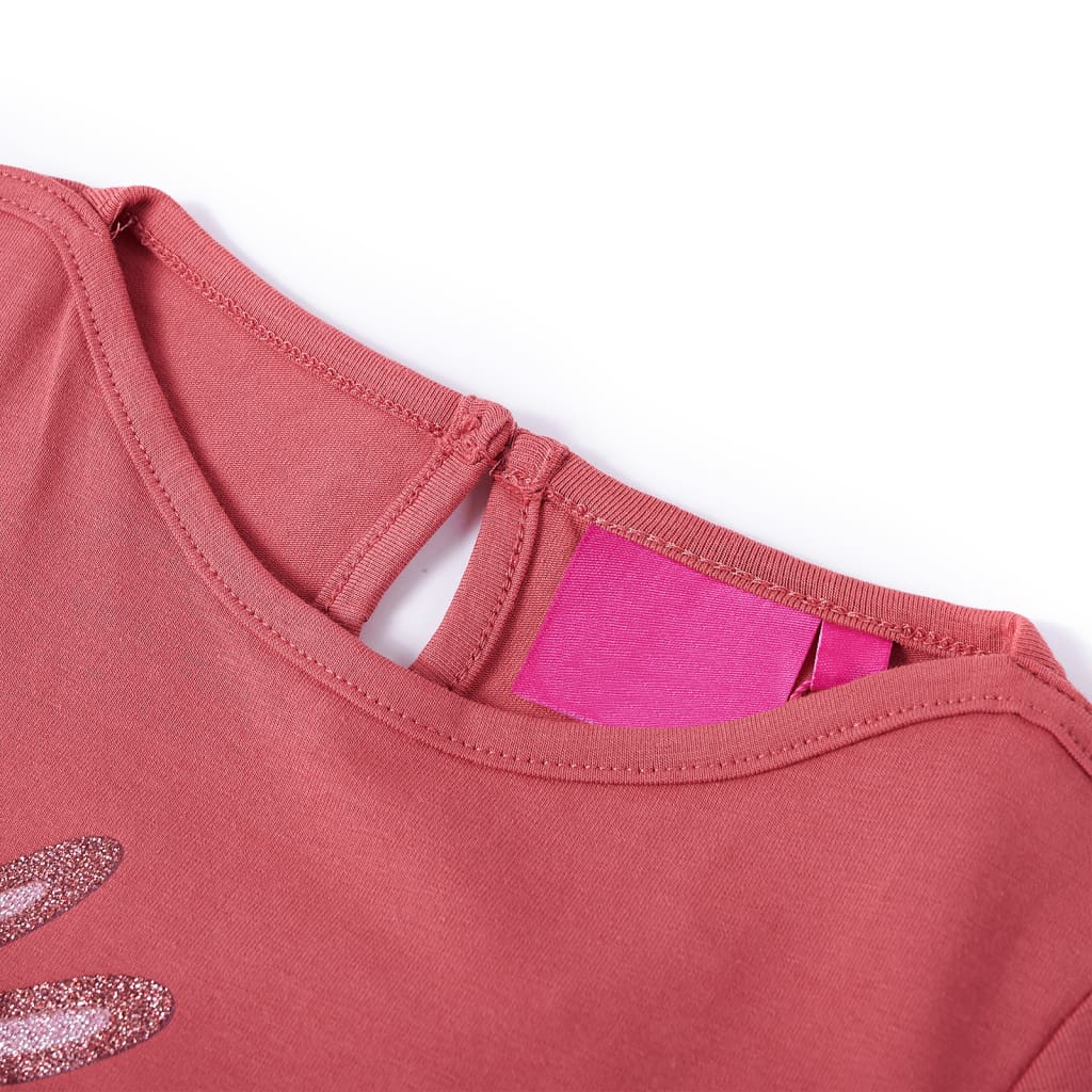 T-shirt manches longues enfant vieux rose 140