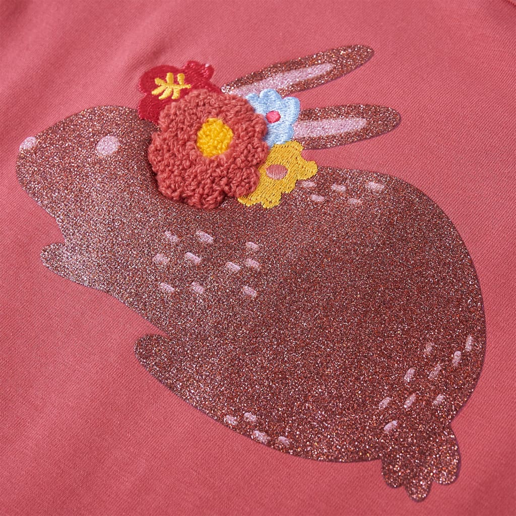 T-shirt manches longues enfant vieux rose 140