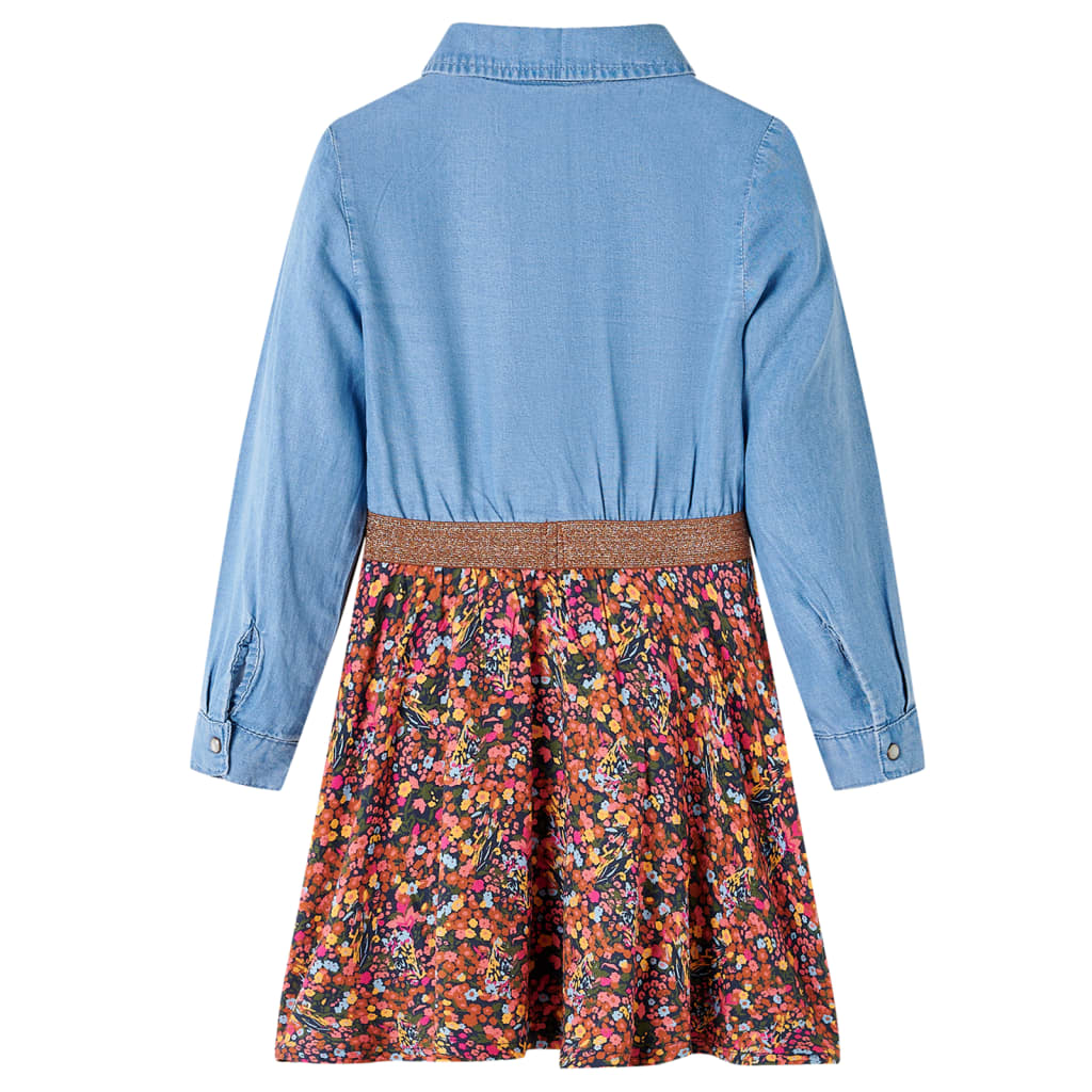 Robe Enfant Manches Longues Bleu Marine et Bleu Jean 104