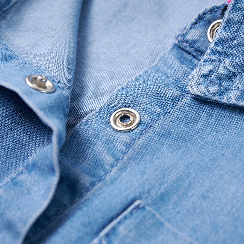 Robe Enfant Manches Longues Bleu Marine et Bleu Jean 104