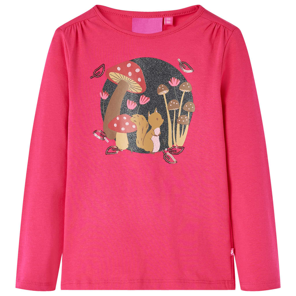 T-shirt manches longues enfant rose vif 104