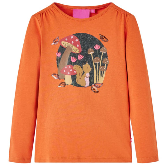 Kids' Long-Sleeve Shirt Dark Orange 104