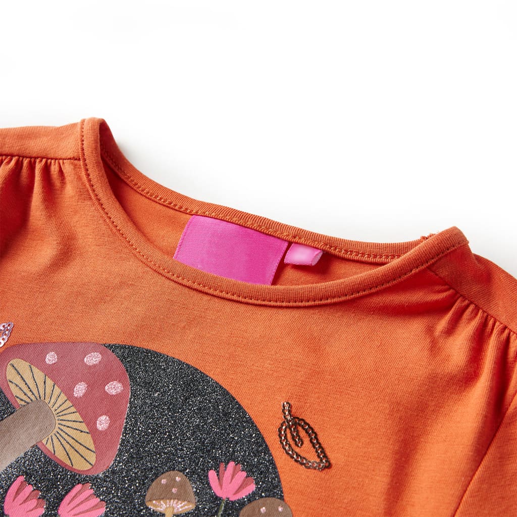 T-shirt à manches longues enfant orange foncé 116