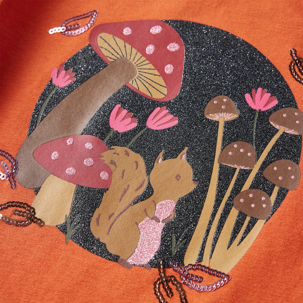 T-shirt manches longues enfant orange foncé 128