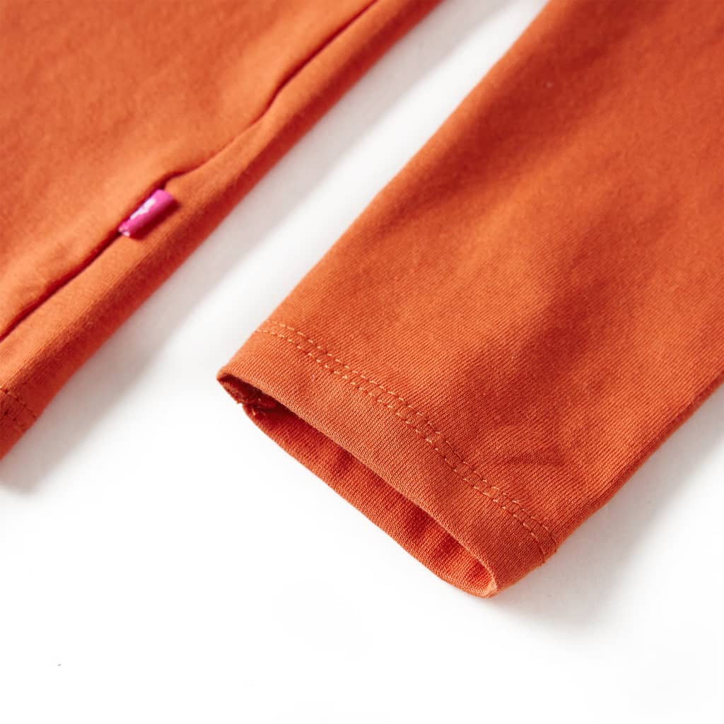 T-shirt manches longues enfant orange foncé 128