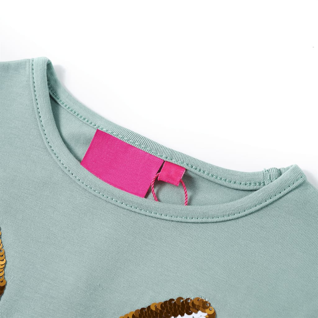T-shirt manches longues enfant vert menthe 116