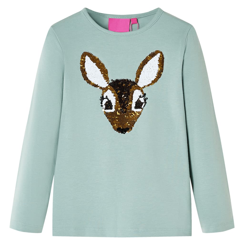 T-shirt manches longues enfant vert menthe 128
