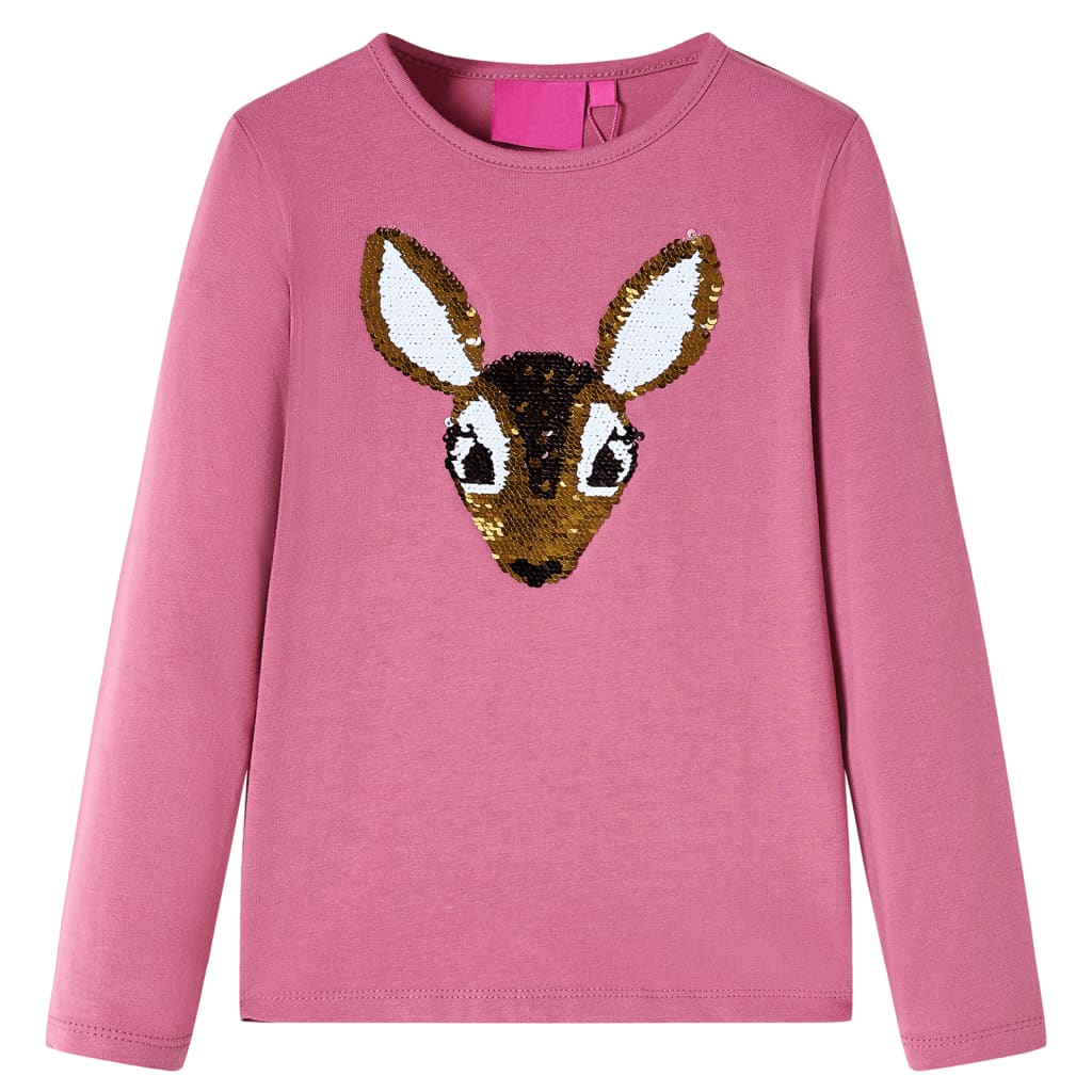T-shirt manches longues enfant rose framboise 92