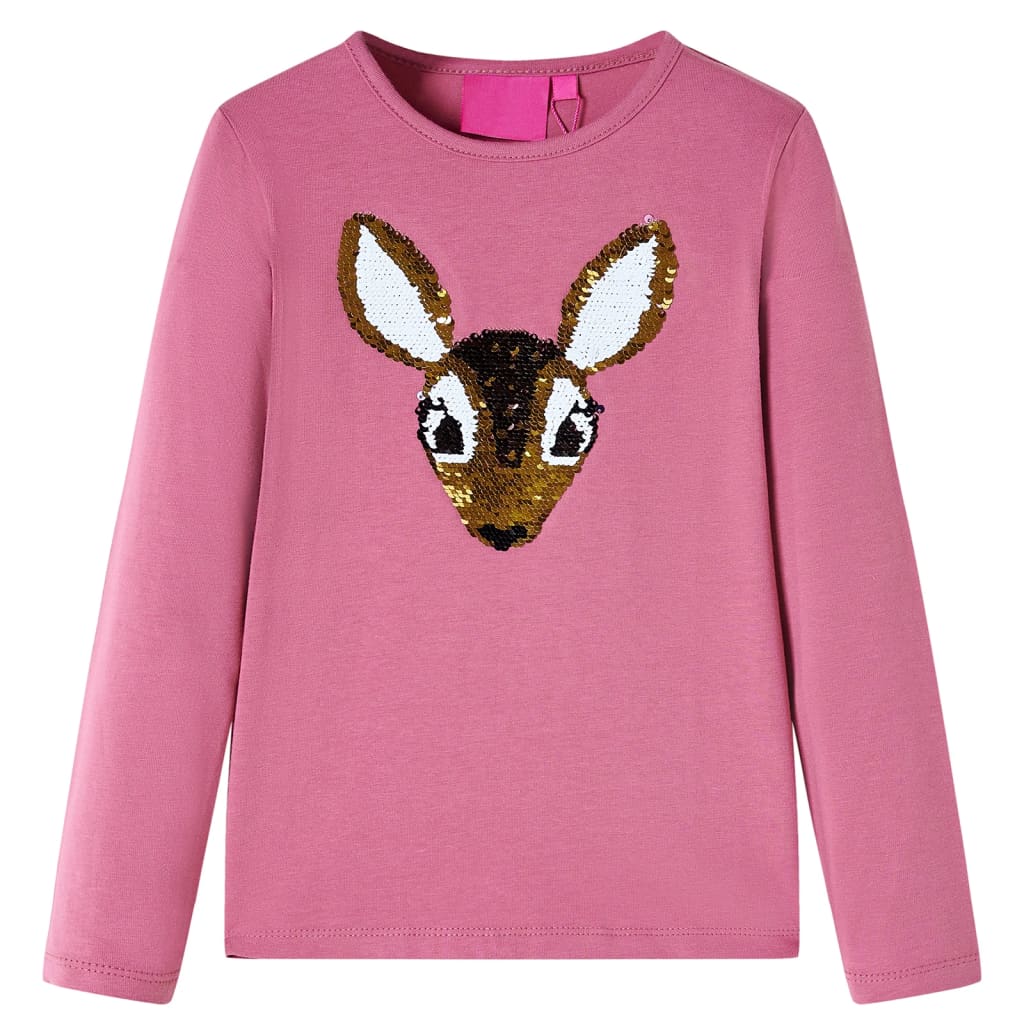 T-shirt manches longues enfant rose framboise 104
