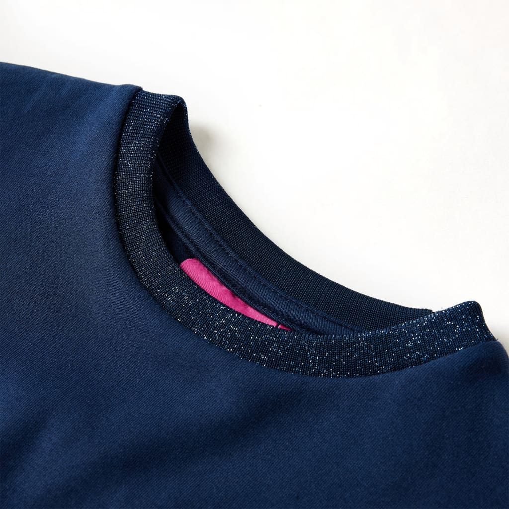 Girls' Long Sleeve Dress Navy Blue 92