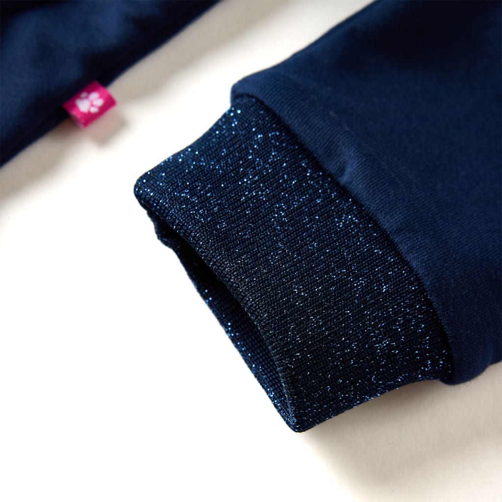 Girls' Long Sleeve Dress Navy Blue 92