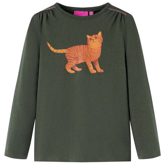 Kids' Long-Sleeve Shirt Khaki 128