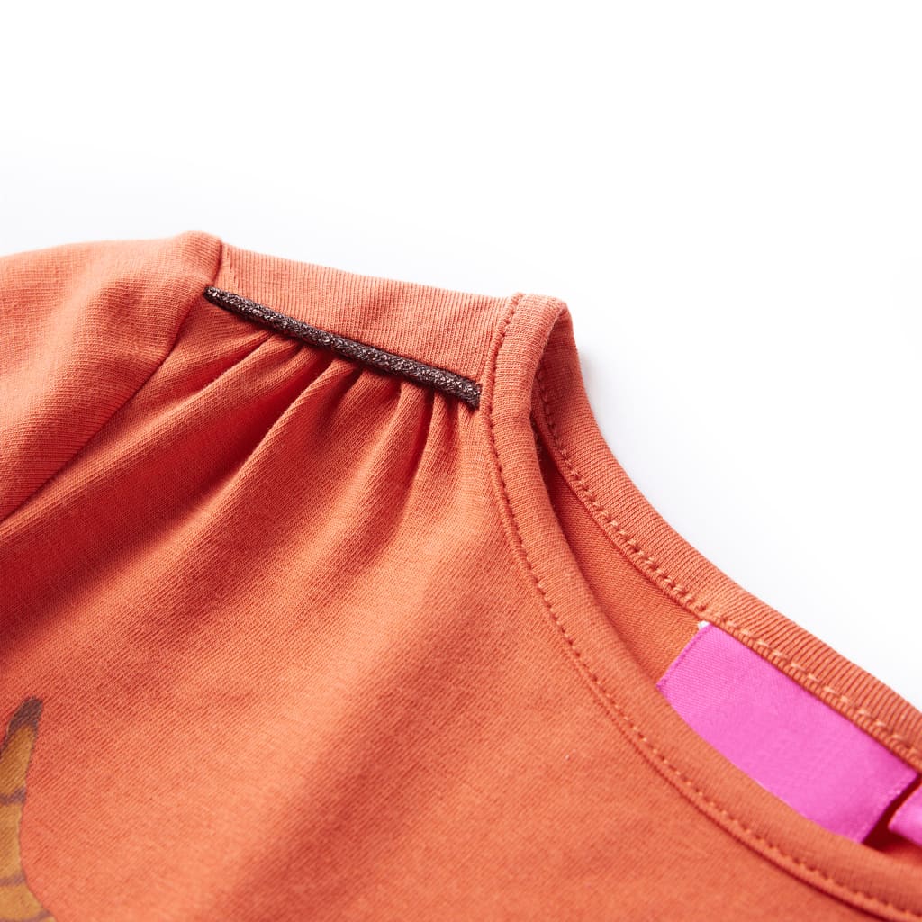 T-shirt manches longues enfant orange foncé 128