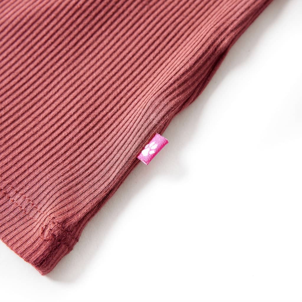 Kids' Long-Sleeved Mock Neck T-Shirt Dark Red 104