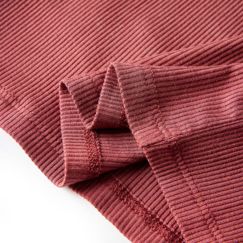 Kids' Long-Sleeved Mock Neck T-Shirt Dark Red 104
