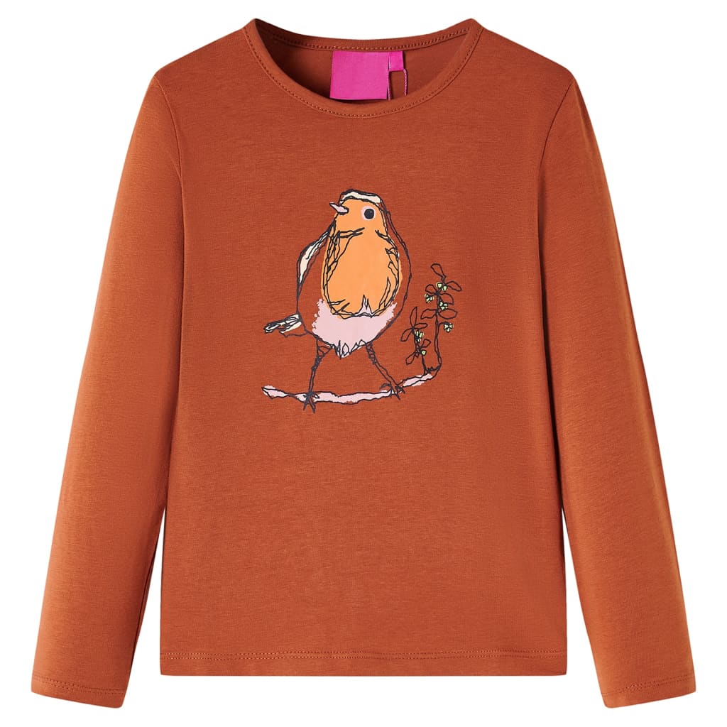 Kids' Long-Sleeve Shirt Cognac 116