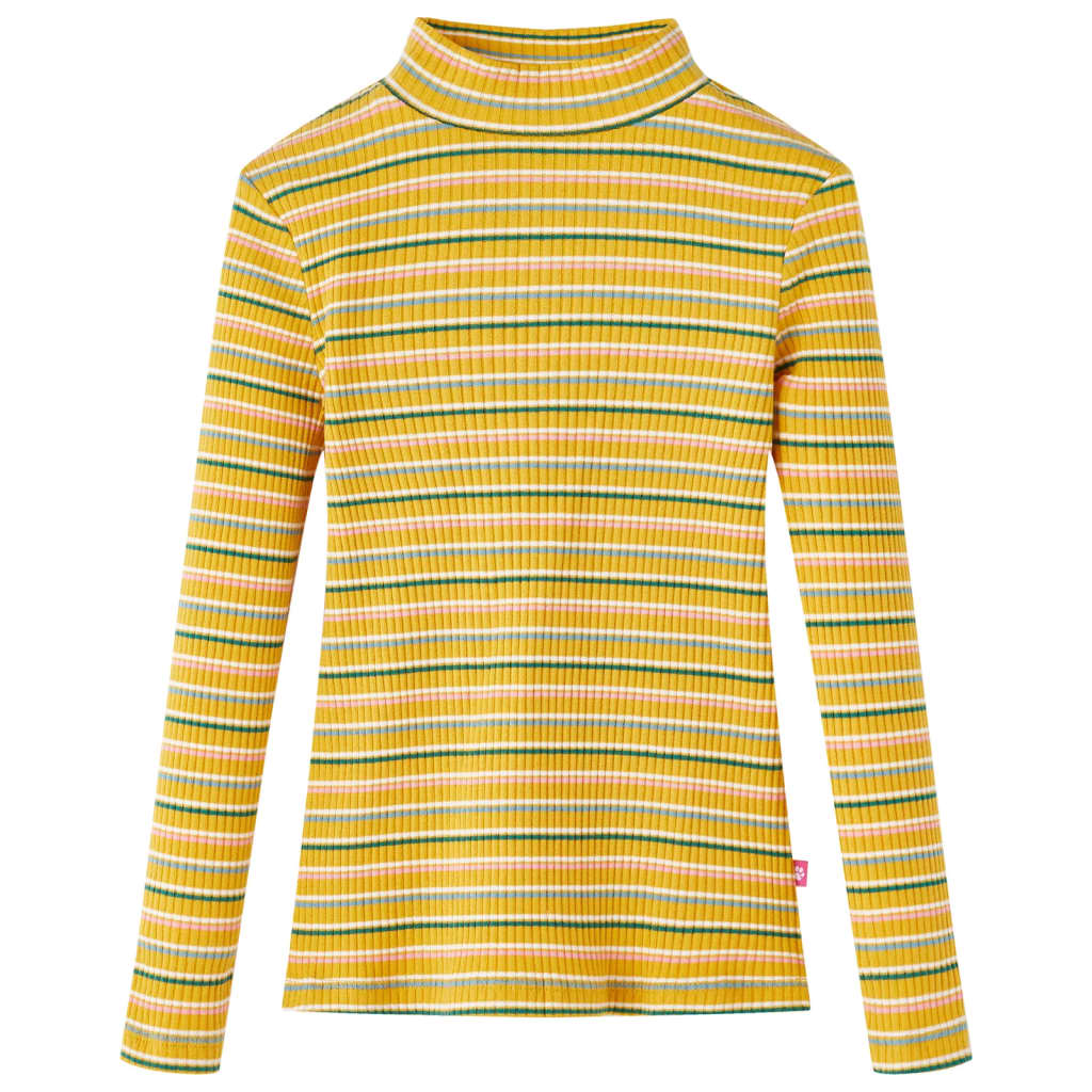 Kids' Long-Sleeved Mock Neck T-Shirt Ocher 116