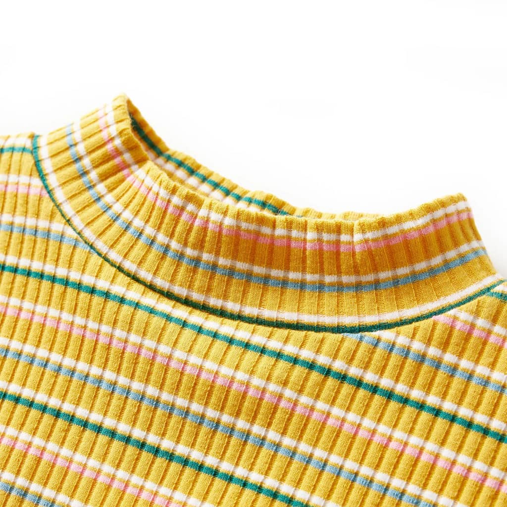 Kids' Long-Sleeved Mock Neck T-Shirt Ocher 116