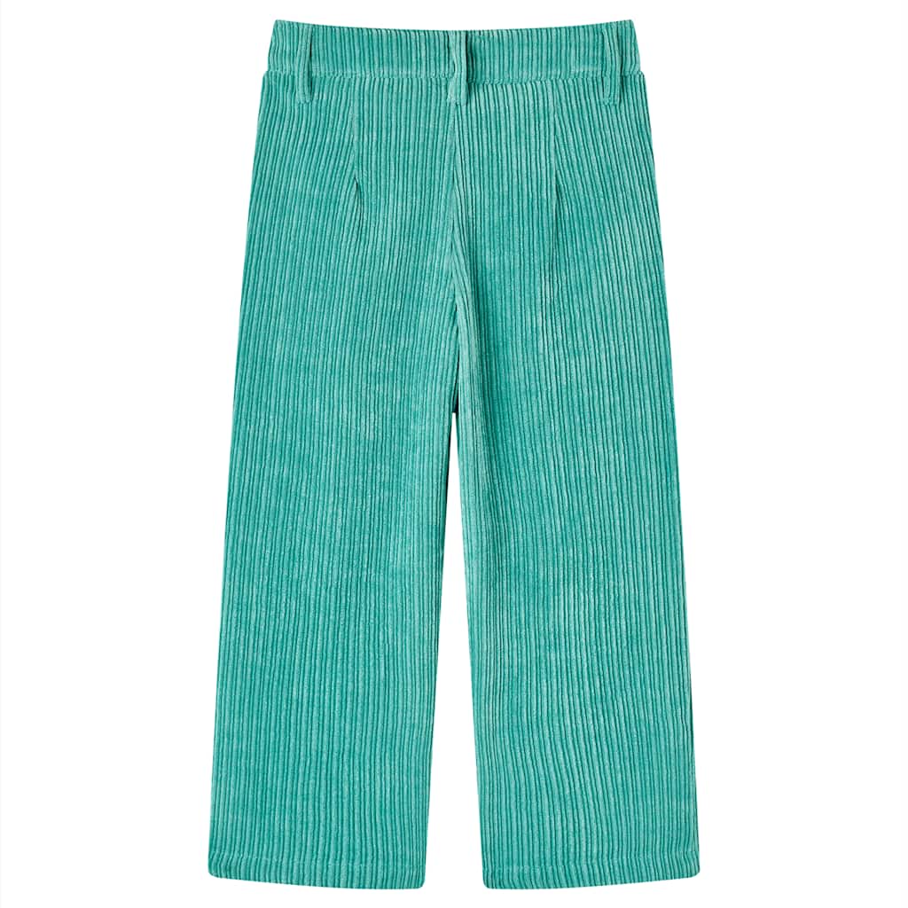 Pantalon enfant en velours côtelé vert menthe 92