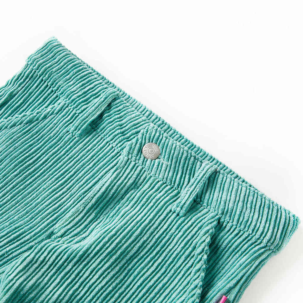 Pantalon enfant en velours côtelé vert menthe 92