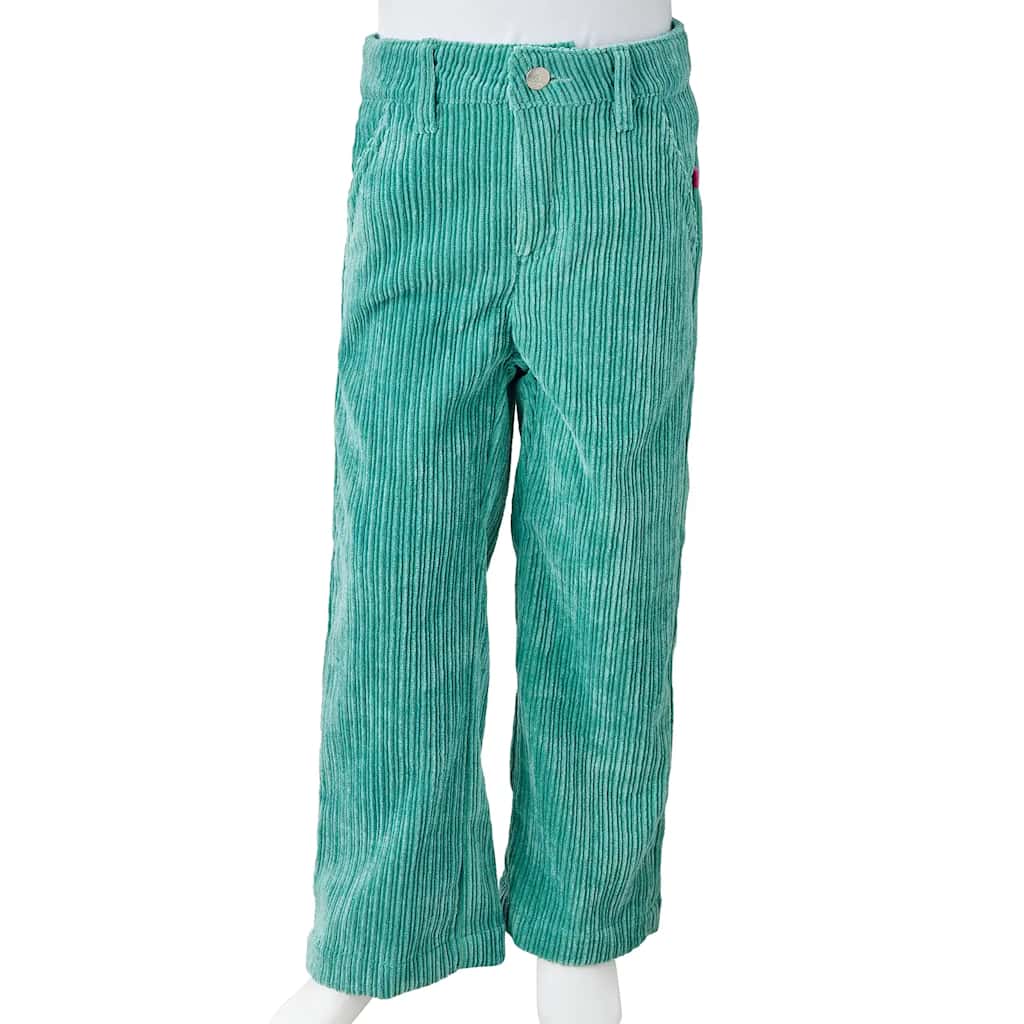 Pantalon enfant velours côtelé Vert menthe 104