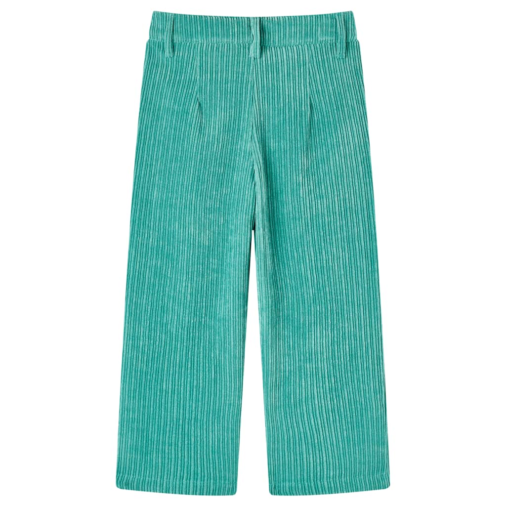 Pantalon enfant en velours côtelé vert menthe 128