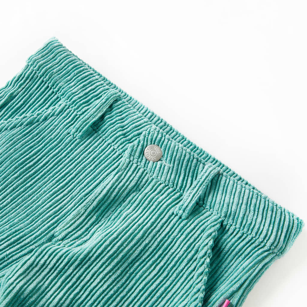 Pantalon enfant en velours côtelé vert menthe 128