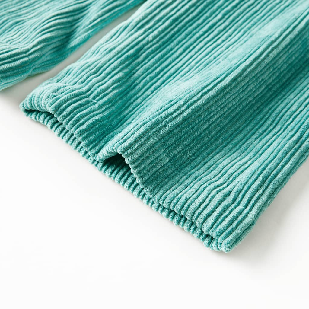 Pantalon enfant en velours côtelé vert menthe 128
