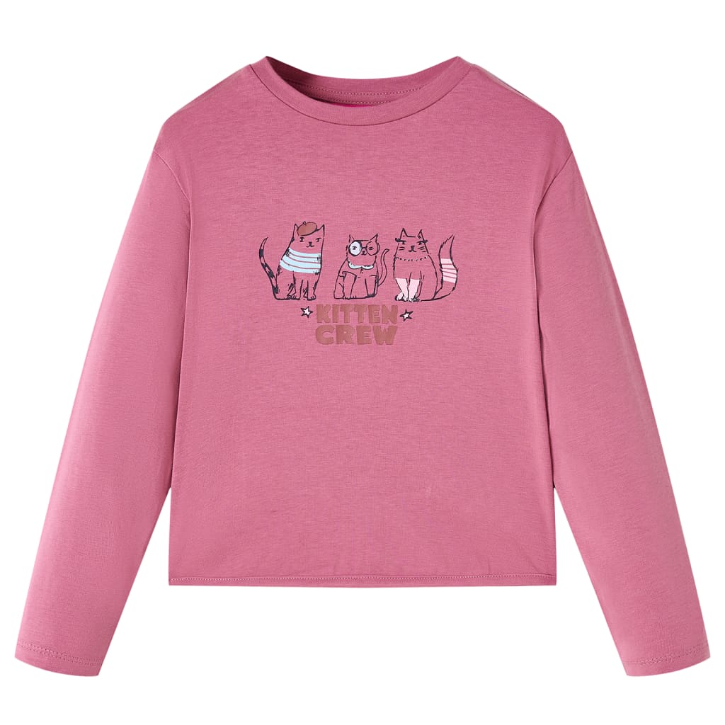 T-shirt manches longues enfant rose framboise 104