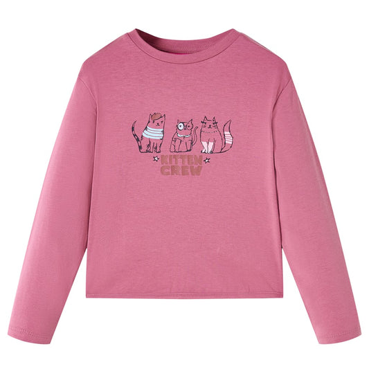 Kinder-Langarmshirt Himbeerrosa 104