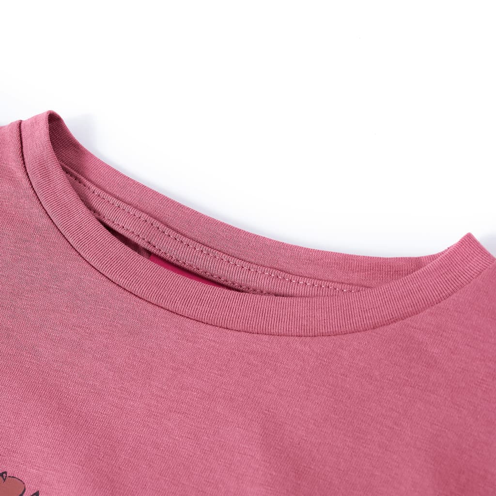 T-shirt manches longues enfant rose framboise 116