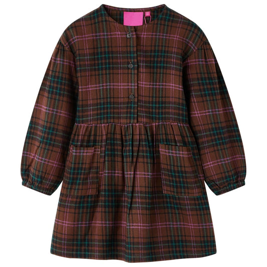 Girls' Long-Sleeved Dress Cognac 104