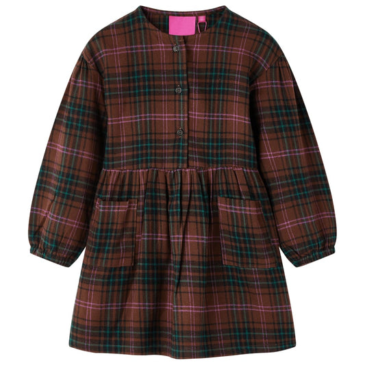 Children's Dress with Long Sleeves Cognac 116