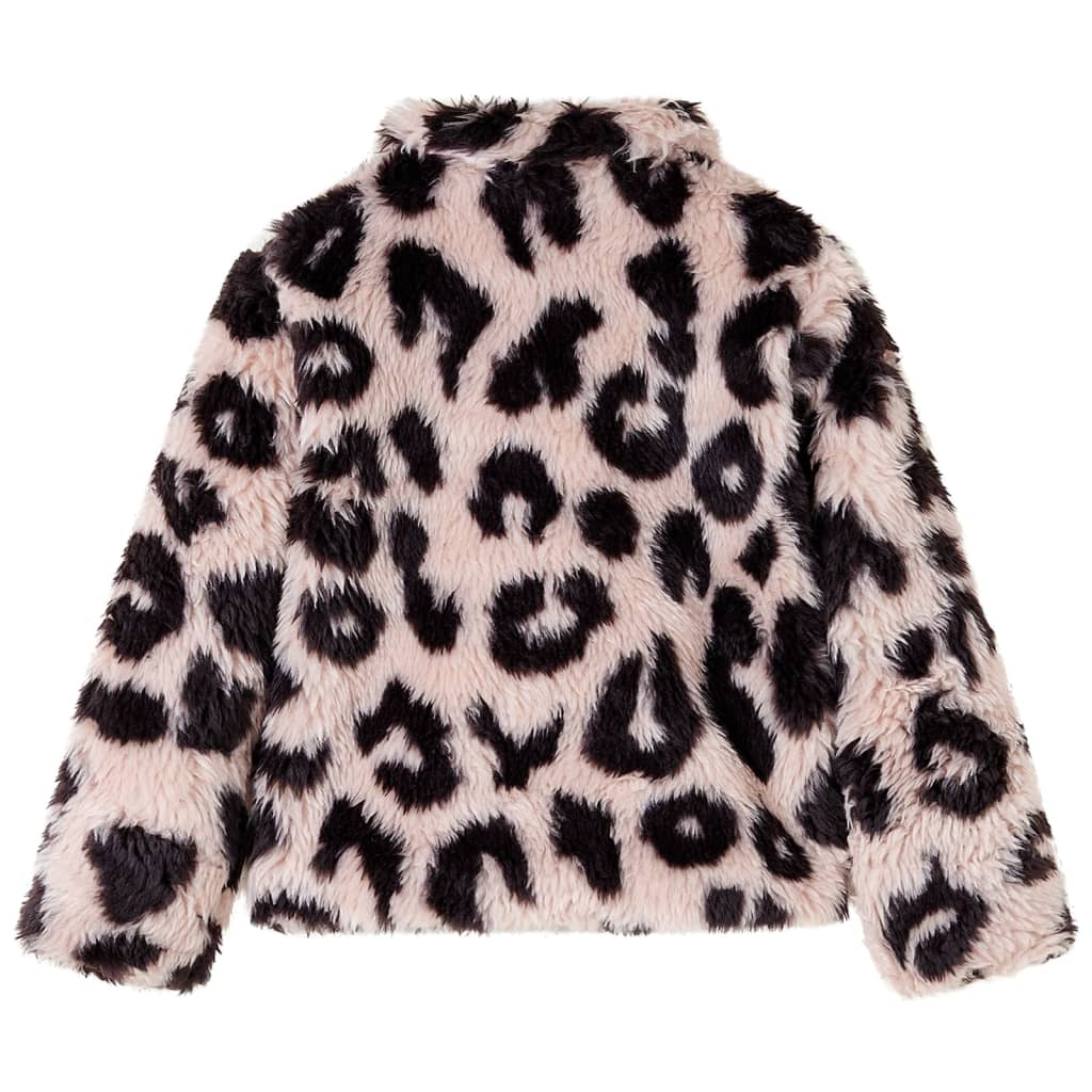 Manteau en fausse fourrure rose clair pour enfant 128