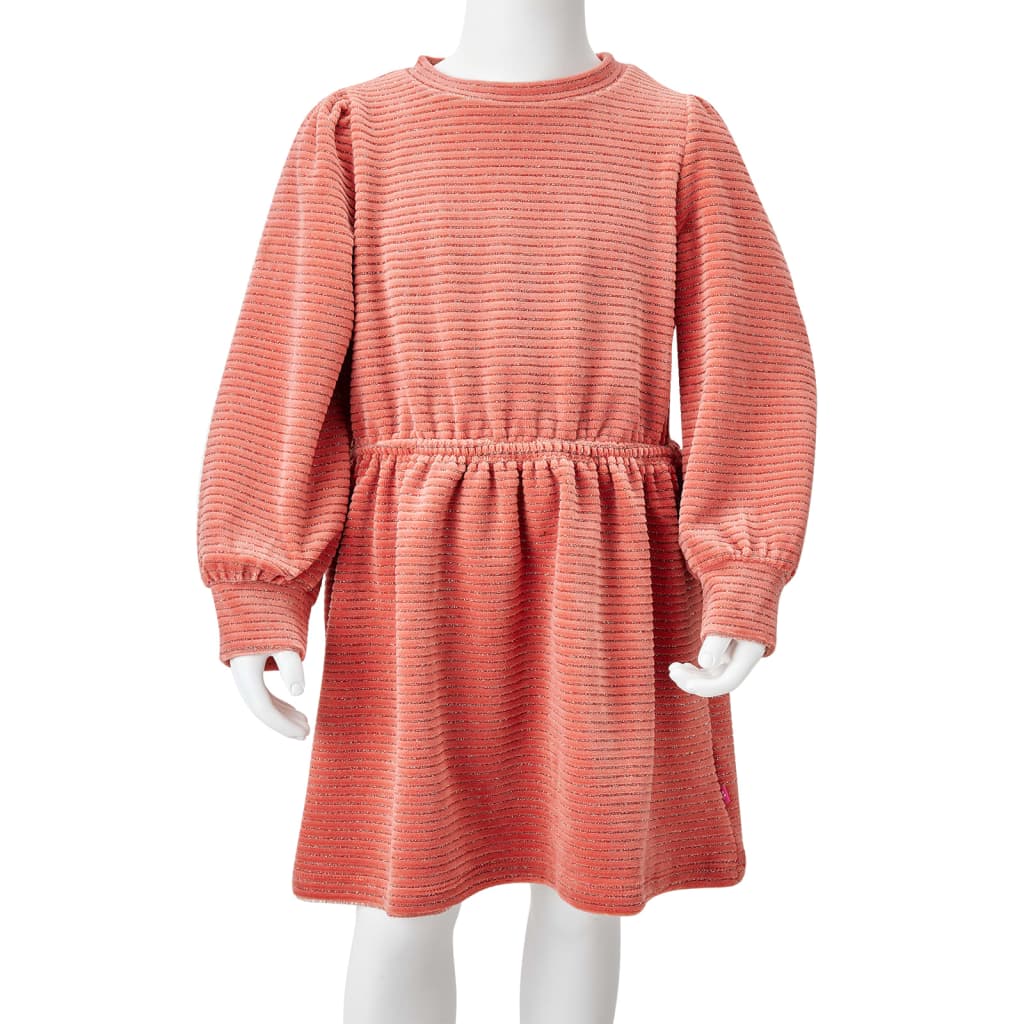 Robe enfant manches longues rose moyen 92