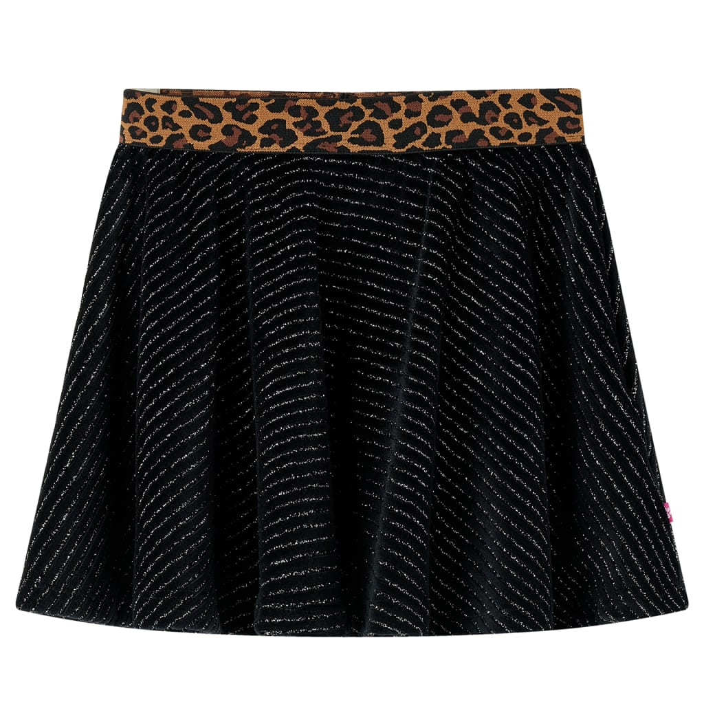 Jupe d'enfant avec ceinture imprimé léopard Noir 128