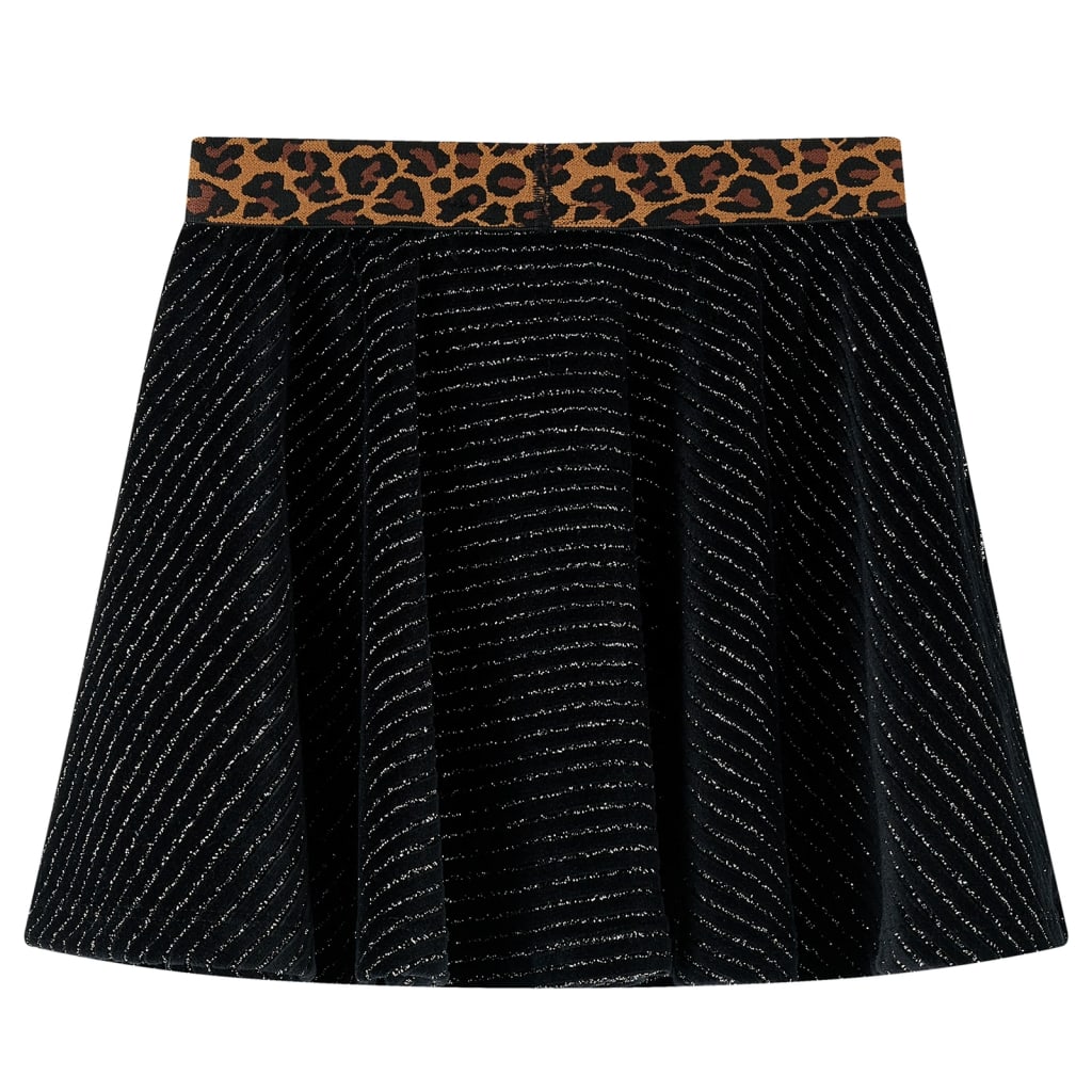 Jupe d'enfant avec ceinture imprimé léopard Noir 128