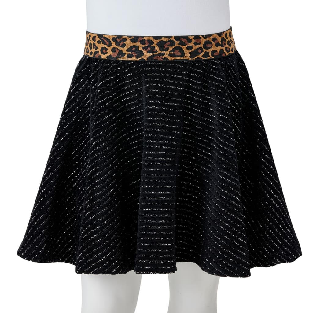 Jupe d'enfant avec ceinture imprimé léopard Noir 128