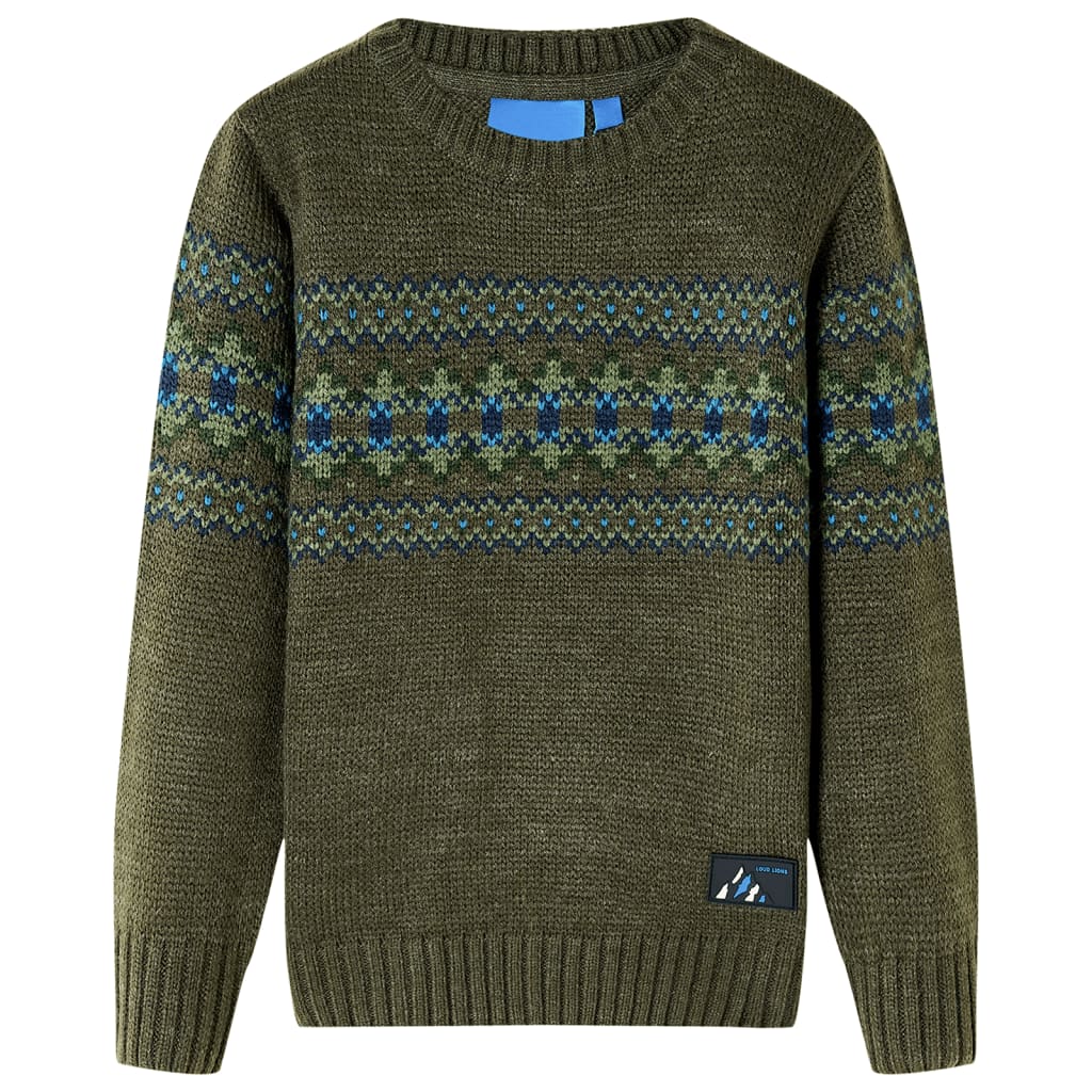 Knitted Khaki Children's Sweater 128