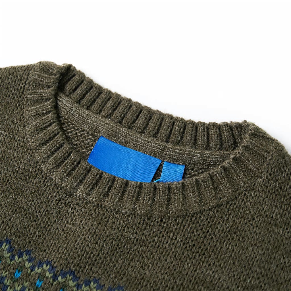 Knitted Khaki Children's Sweater 128