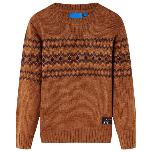 Kinderpullover Gestrickt Cognac 128